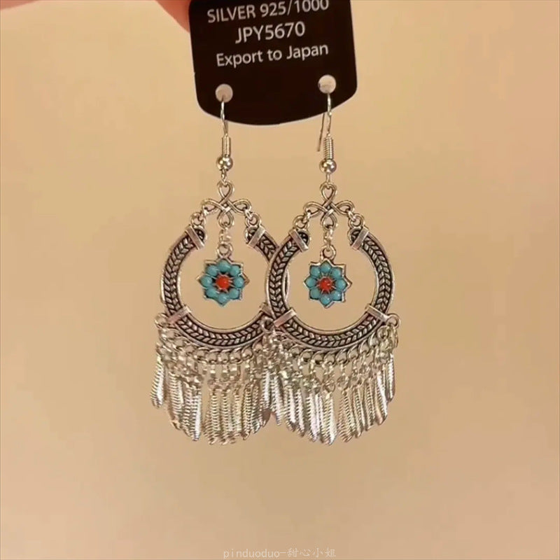 Wholesale Bohemian Blue Enamel Ear Ring  Earrings