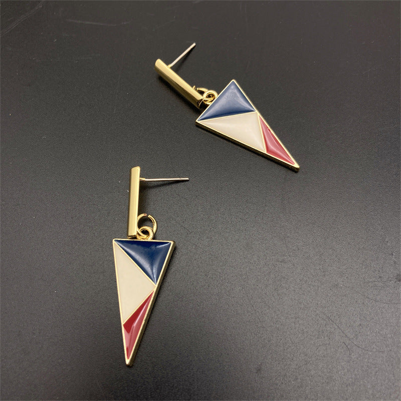 Wholesale 925 Silver Needle Triangle Metal Earrings ACC-ES-FX060