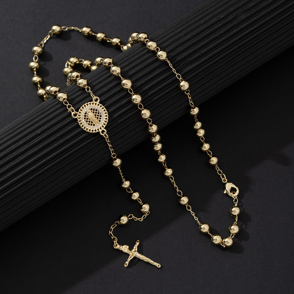 Wholesale Pure Copper Gold Cross Pendant Necklace Geometric Fashion Jewelry Accessory for Office Lady Style Gift