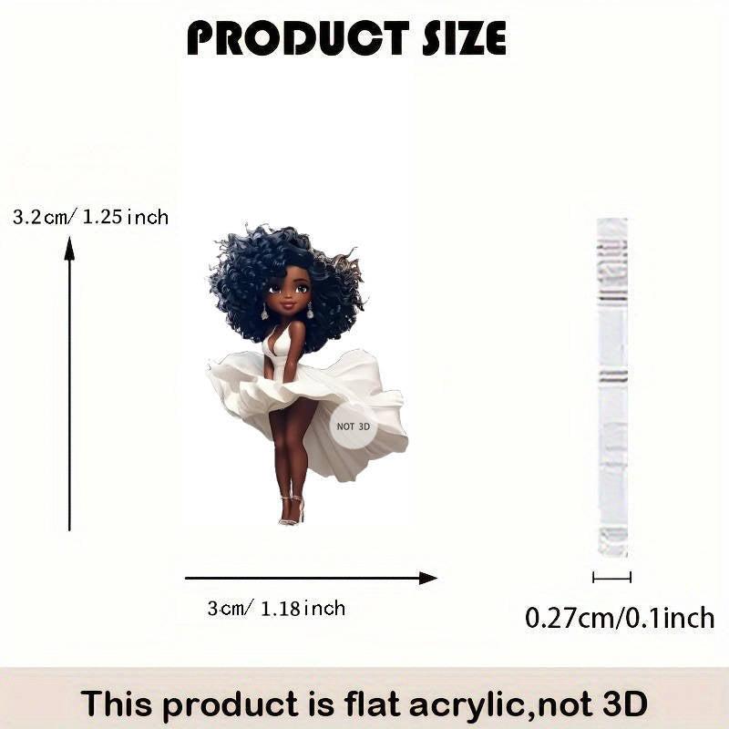 Wholesale White Dress Asian Girls 2D Acrylic Earrings