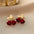 Wholesale Burgundy Flocking Bow Flower Ear Clips Earrings