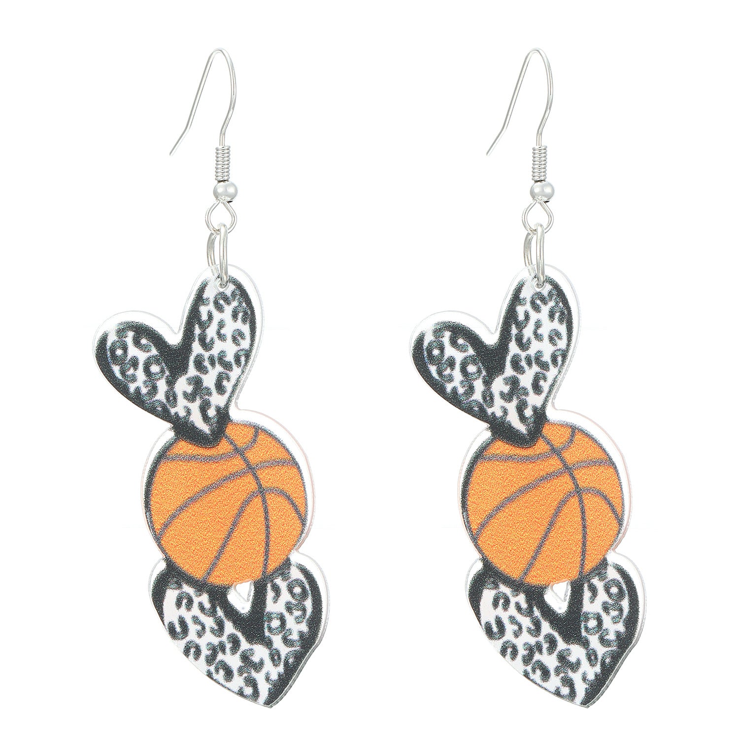 Wholesale Basketball Rugby Football Baseball Volleyball Acrylic Plate Printed Earrings ACC-ES-MY024