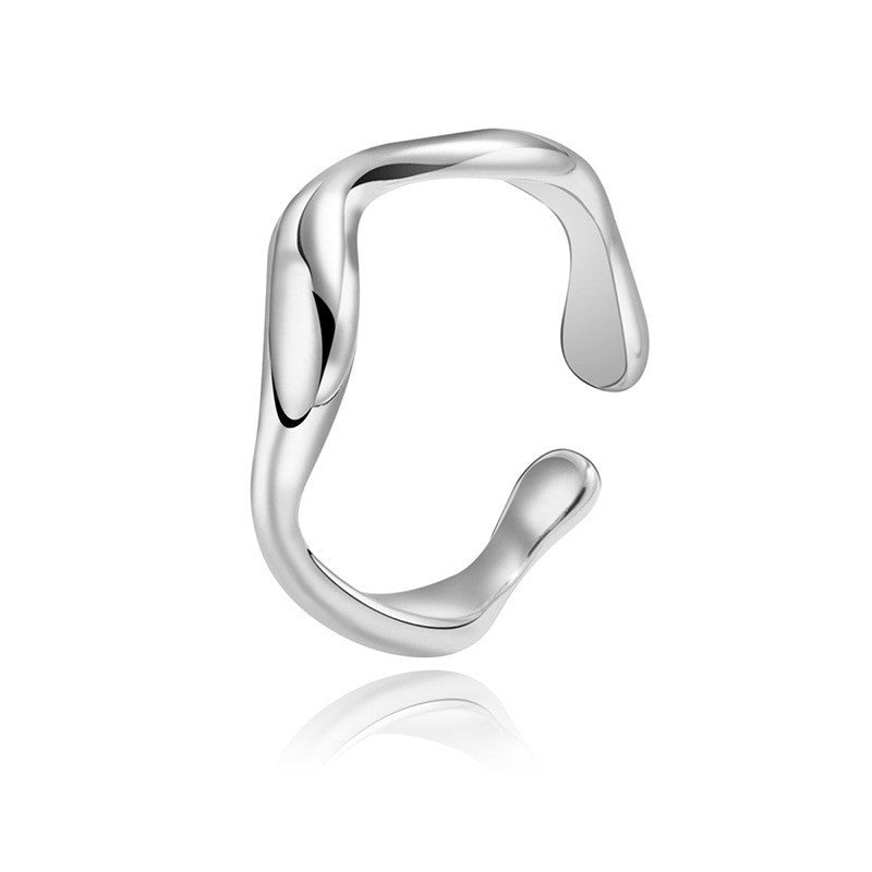 Wholesale Simple Titanium Steel Ring Flower Opening Ring