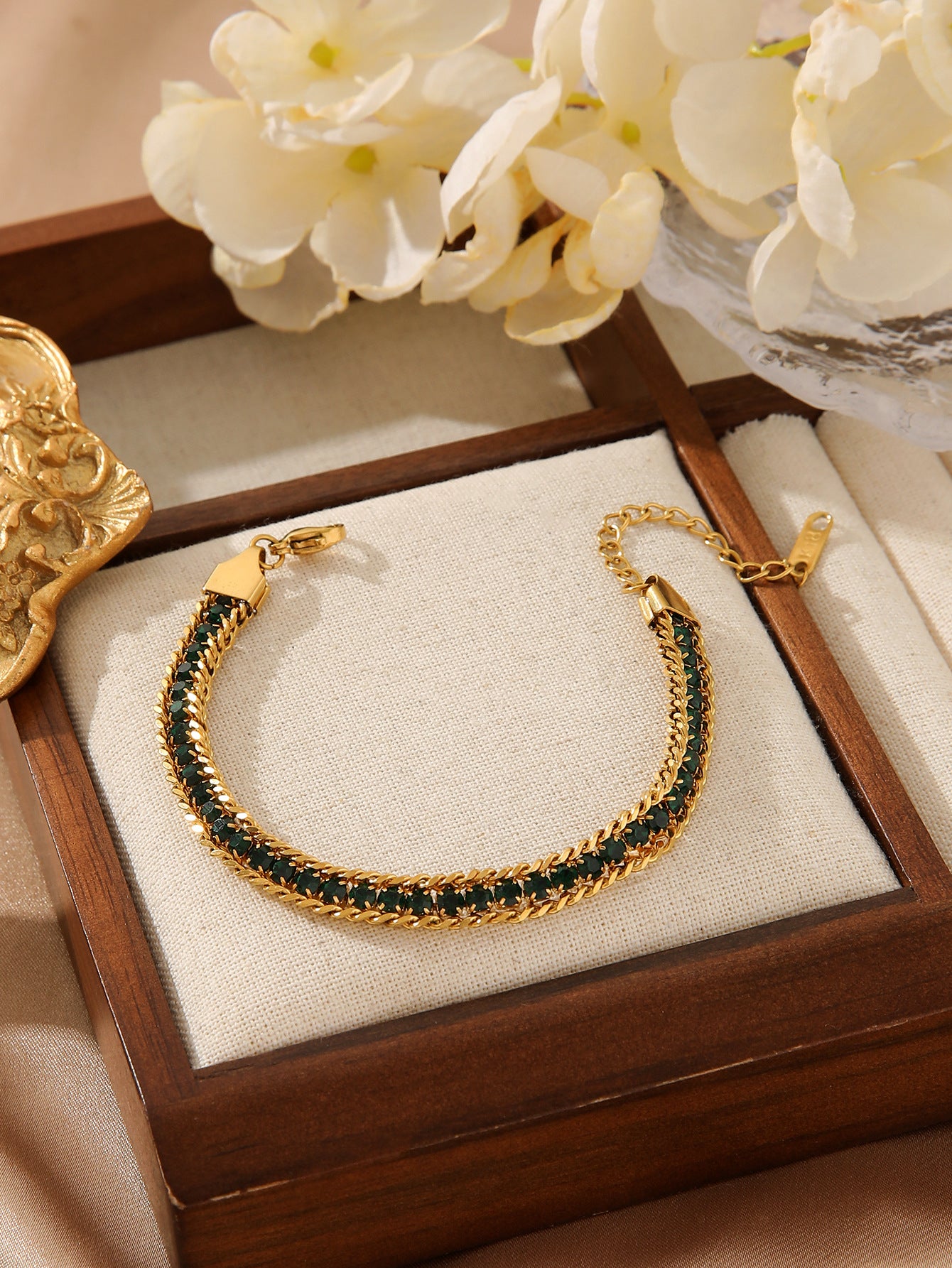 Wholesale Bohemian colorful row drill snake titanium steel bracelet