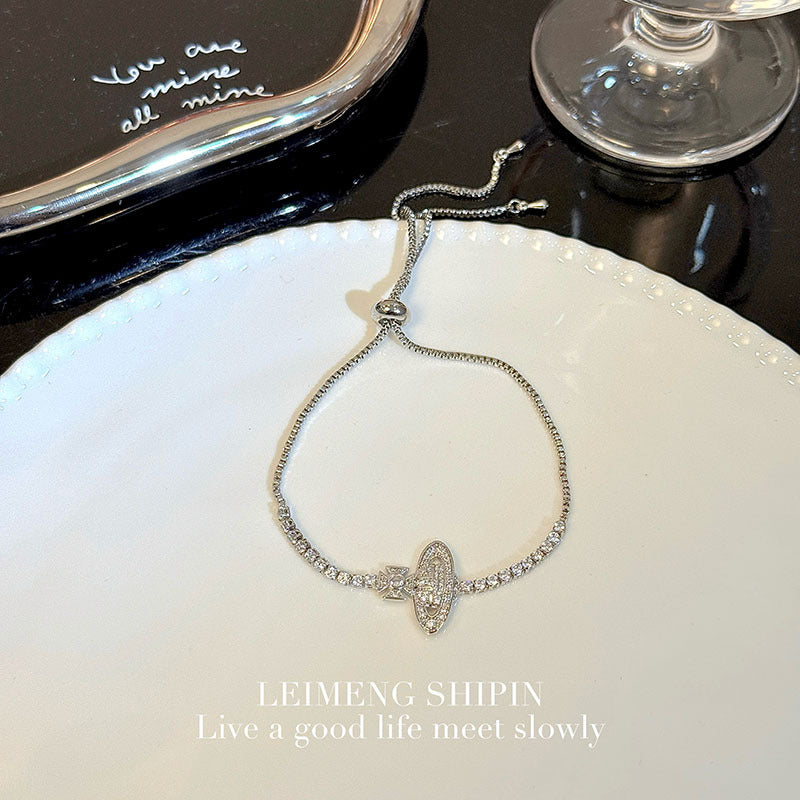 Wholesale  Saturn Zircon Twisted Love Bear Bracelet