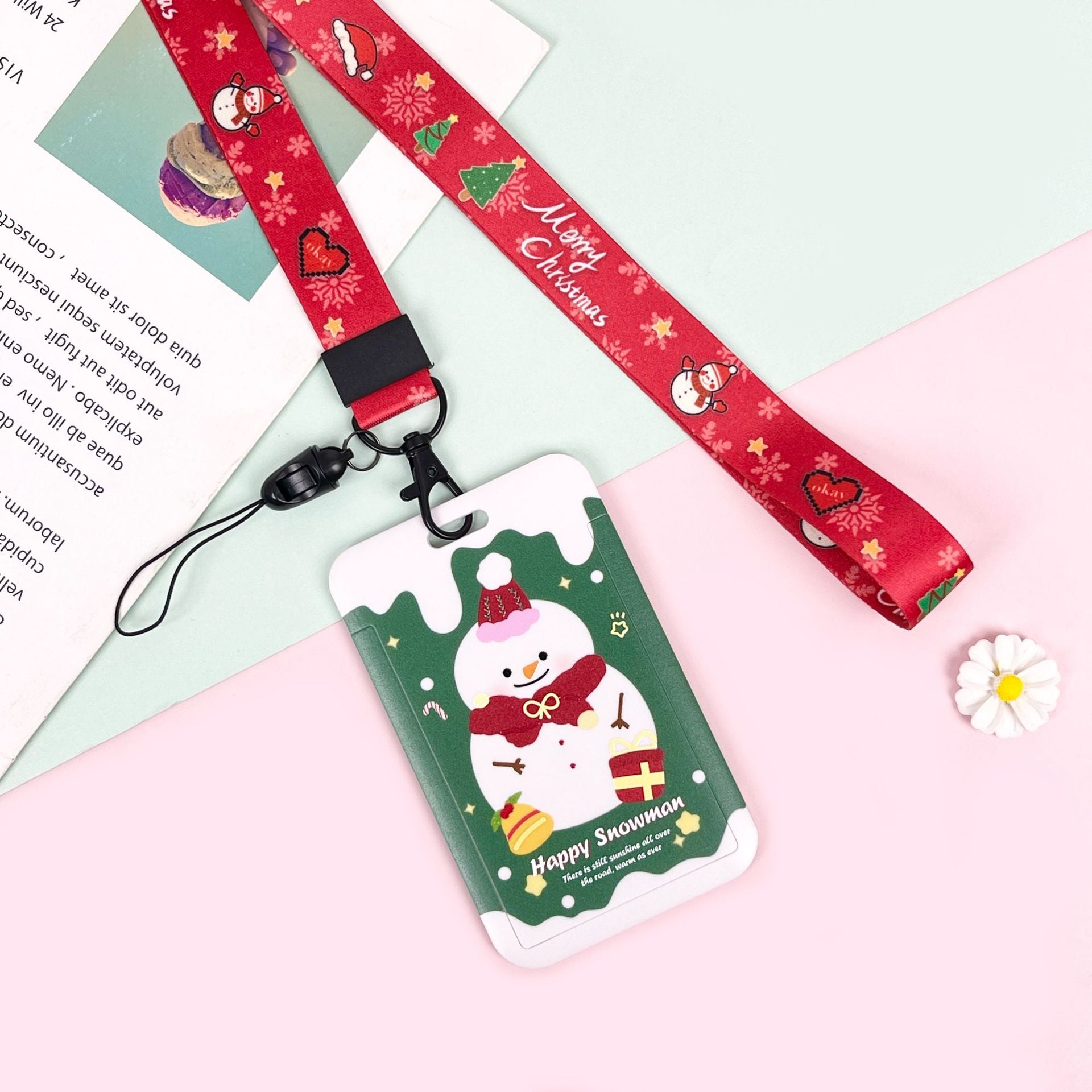 Wholesale Cute Christmas Card Set Lanyard Keychain ACC-KC-BG001