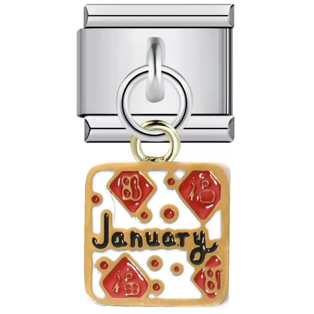 Wholesale Italian Charm Bracelet 9mm DIY Splicing Creative Pattern Pendant Titanium Steel Composable Bracelet