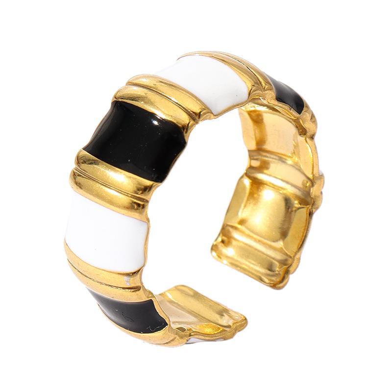 Wholesale Oil Dripping Colorful Flower Pumpkin Ring 18k Gold Plated Rings ACC-RS-MuC002