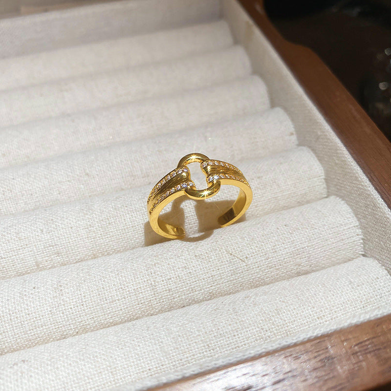 Wholesale zircon tiger eye open ring