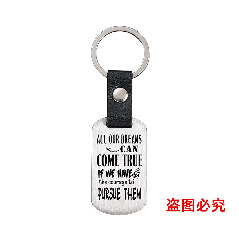 Wholesale Motivational Positive Metal Leather Keychains ACC-KC-GangGu032