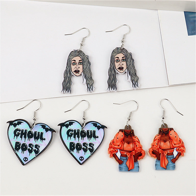 Wholesale Halloween Horror Movie  Series Acrylic  Earrings