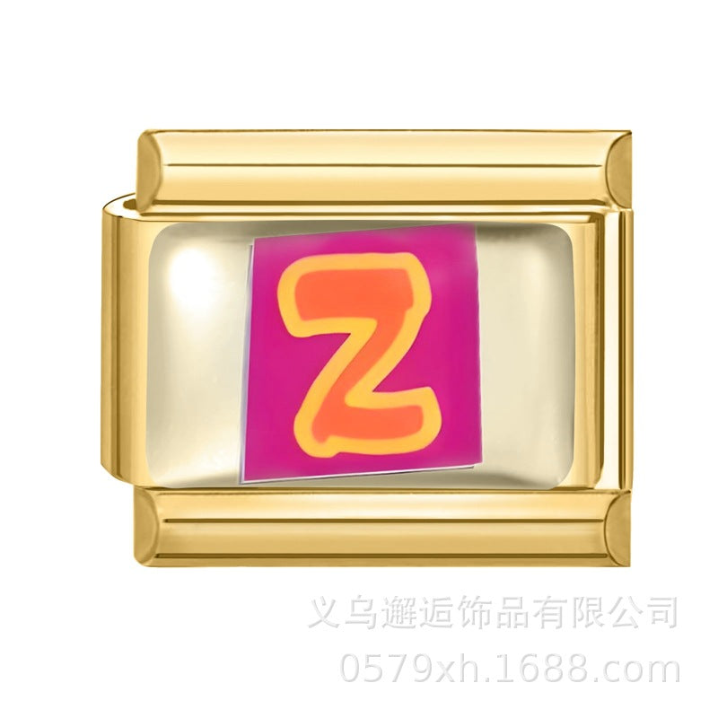 Wholesale 9mm Italian Charm Starter Bracelets DIY Letter Series Stainless Steel Composable Bracelet