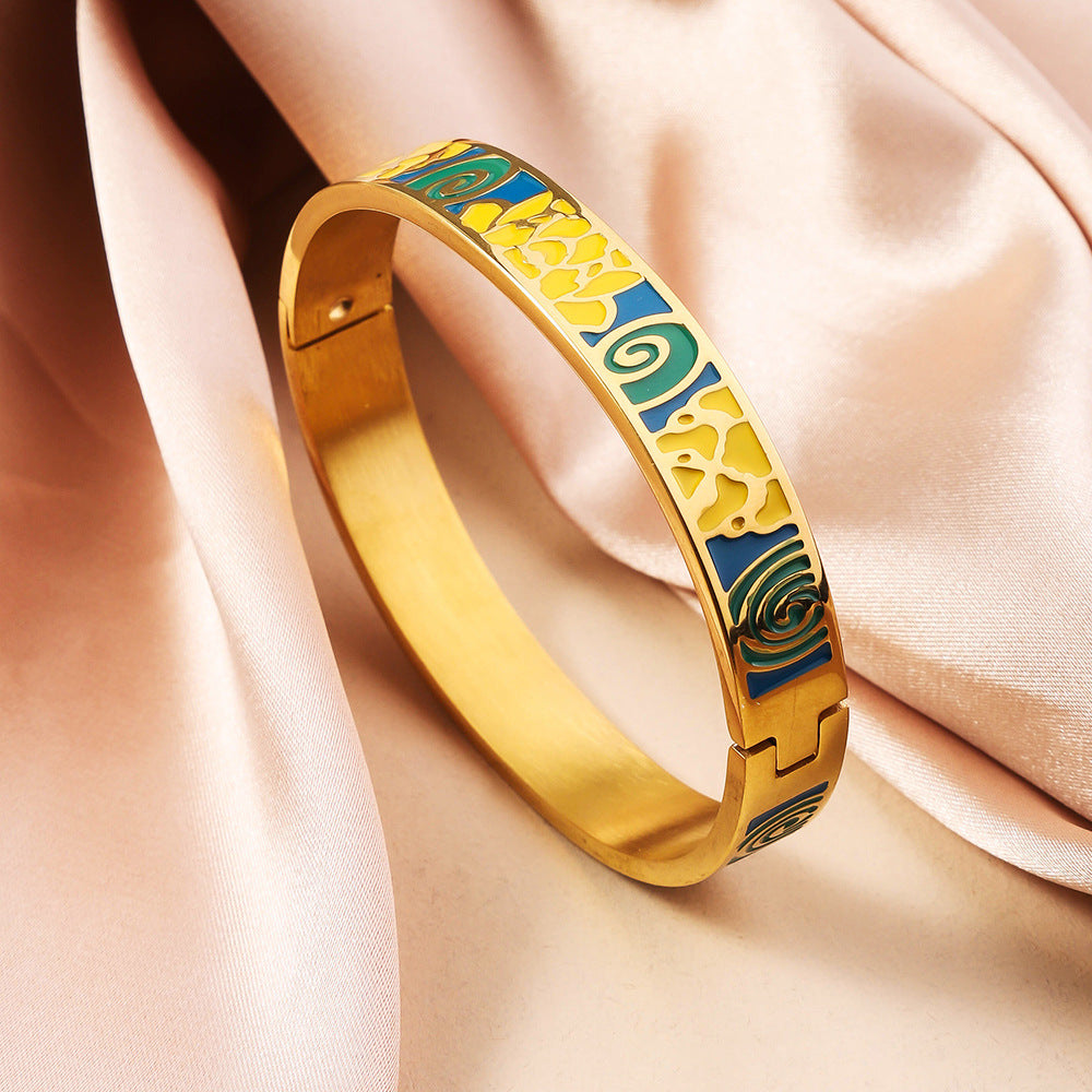 Wholesale Titanium Steel Enamel Bracelet ACC-BT-Ruif007