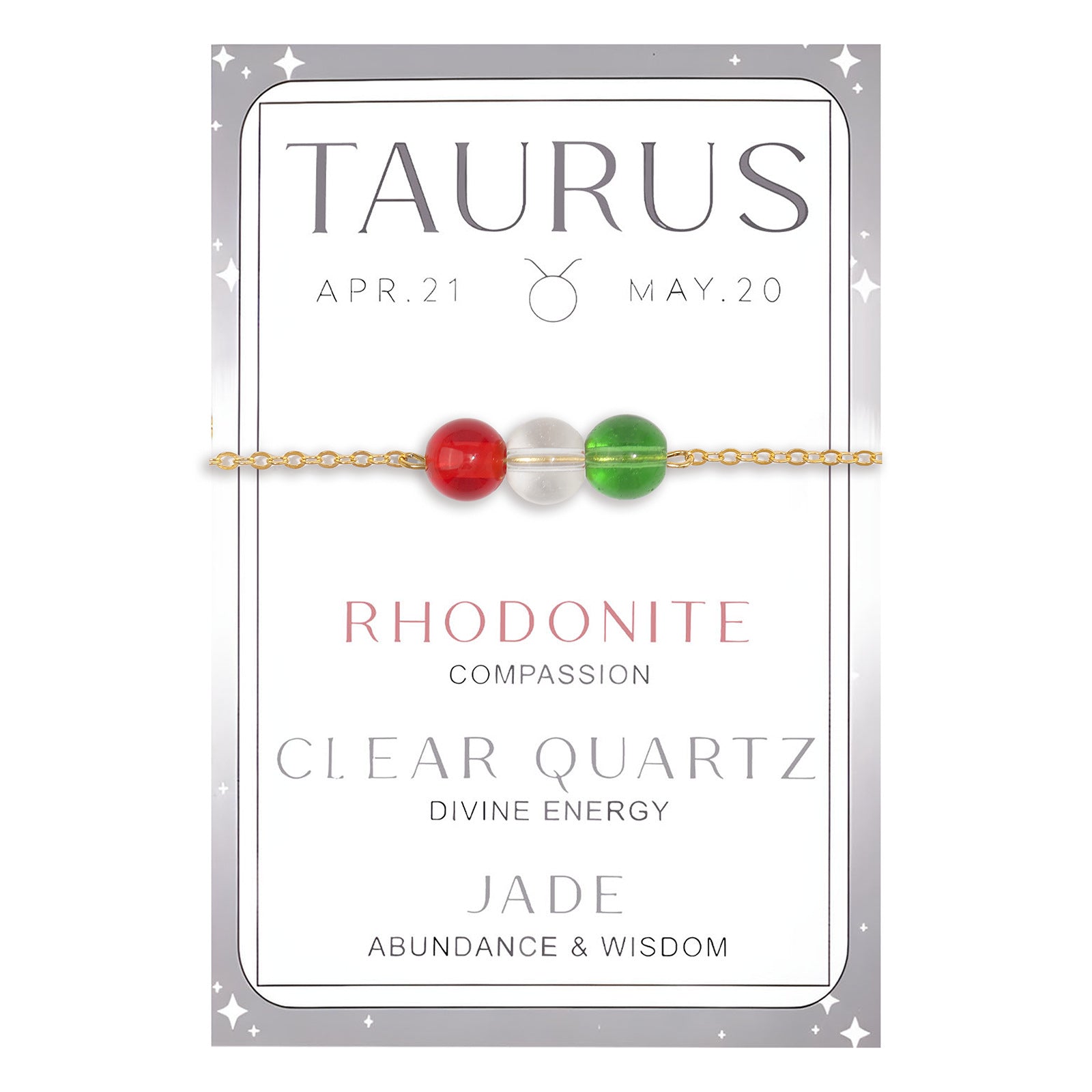 Wholesale Lucky Constellation Bracelet Gold Box Chain Green Aventurine Amethyst Aquamarine Bracelet