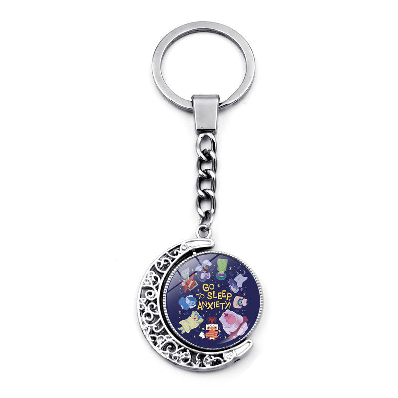 Wholesale Cartoon Double-sided Rotating Zinc Alloy Glass Keychains ACCVIP-KC-JiaYun002