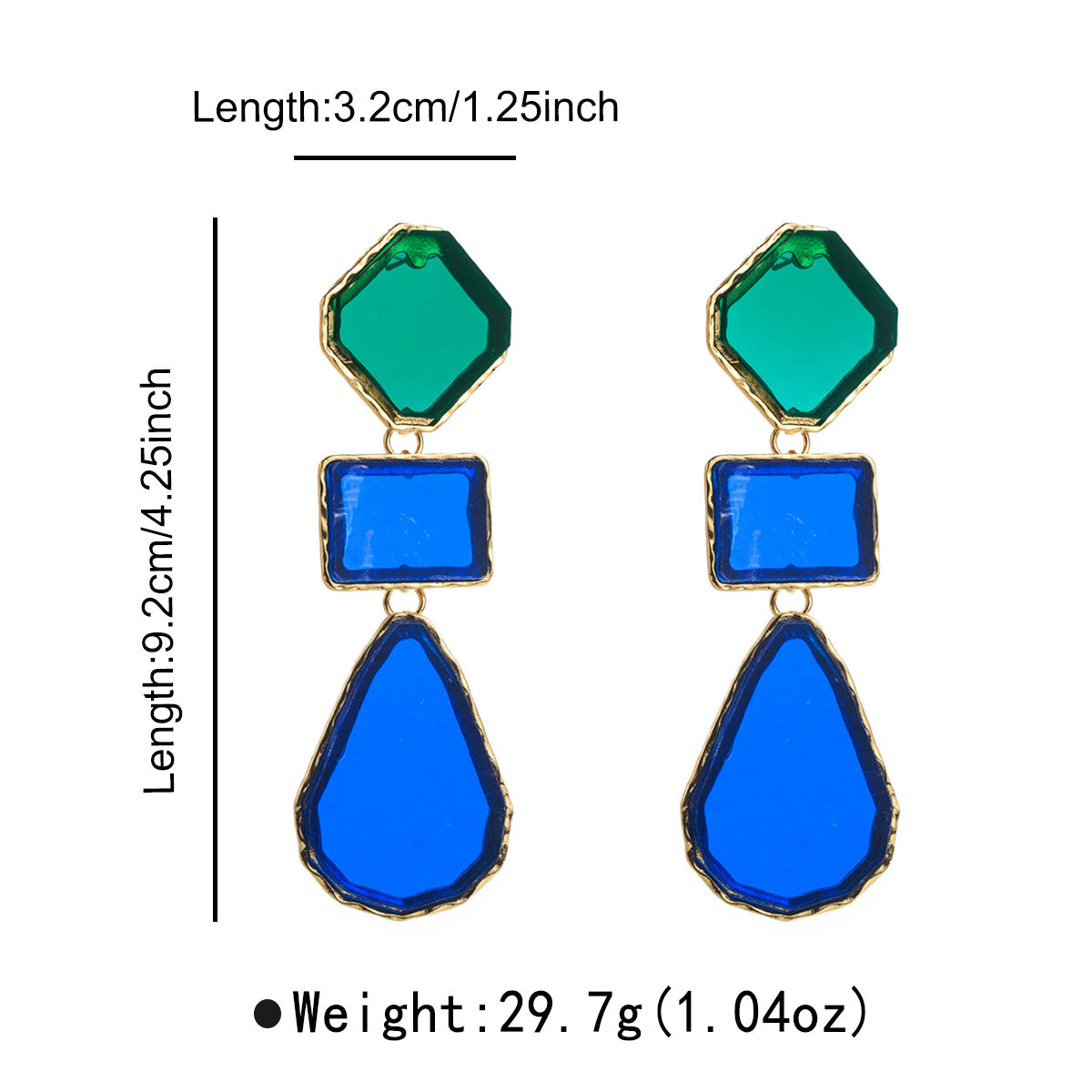Wholesale E14224 Fashion exaggerated transparent resin earrings earrings irregular geometric earrings party dress accessories