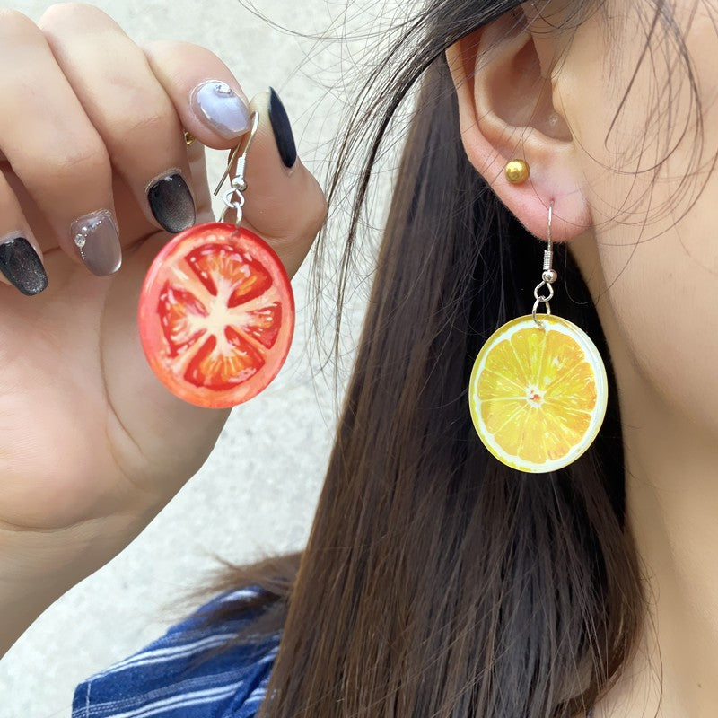 Wholesale Summer Fruit Acrylic Double-Sided Earrings