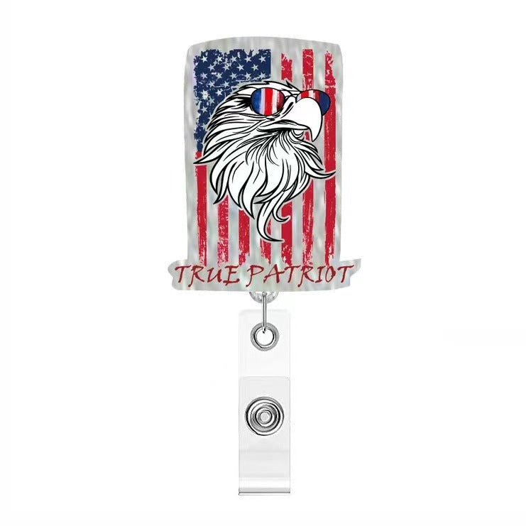 Wholesale Rainbow Flag Acrylic Patriotic Sunshine Retractable Badge Scroll Keychain ACC-KC-LingYu012