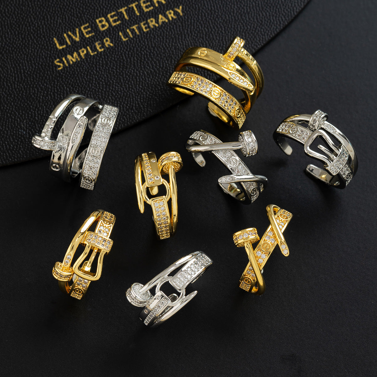Wholesale Modern Geometric Copper Ring Fashion Jewelry Accessory For Women Gift Resale