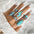 Wholesale  ethnic style retro inlaid turquoise lightning ring set