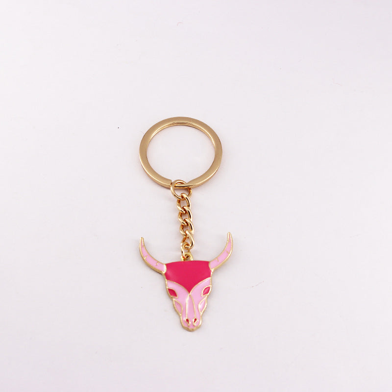 Wholesale Western Style Bull Head Hat Bull Head Alloy Keychain ACC-KC-QiChen002
