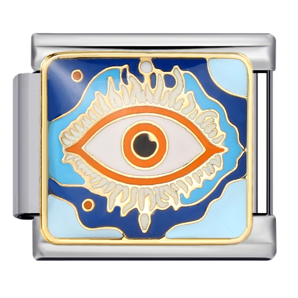 Wholesale Italian Charm Bracelet 9mm DIY Splicing Removable Devil Eye Stainless Steel Composable Bracelet