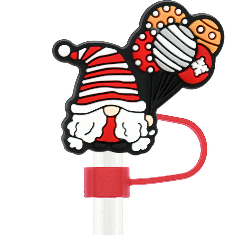 Wholesale Random 100pcs Christmas 10mm PVC Soft Straw Tube Cap ACC-SCR-RYY077