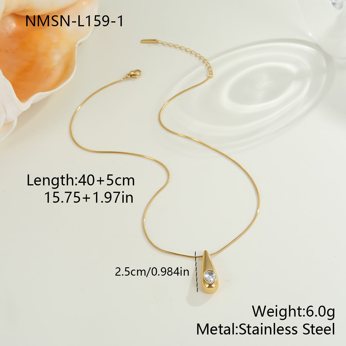 Wholesale Stainless steel zircon necklace