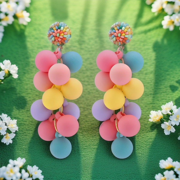 Wholesale  Colorful Cute Dopamine Balloon Pendant Earrings