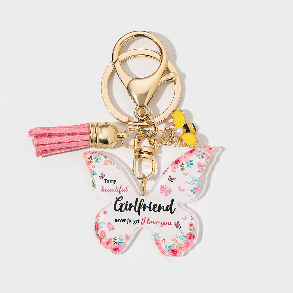 Wholesale 1PCS Arrival Butterfly Shape Acrylic MOM Pendant Key Chain Gift for Mother' s Day Valentine' s Day Anniversary