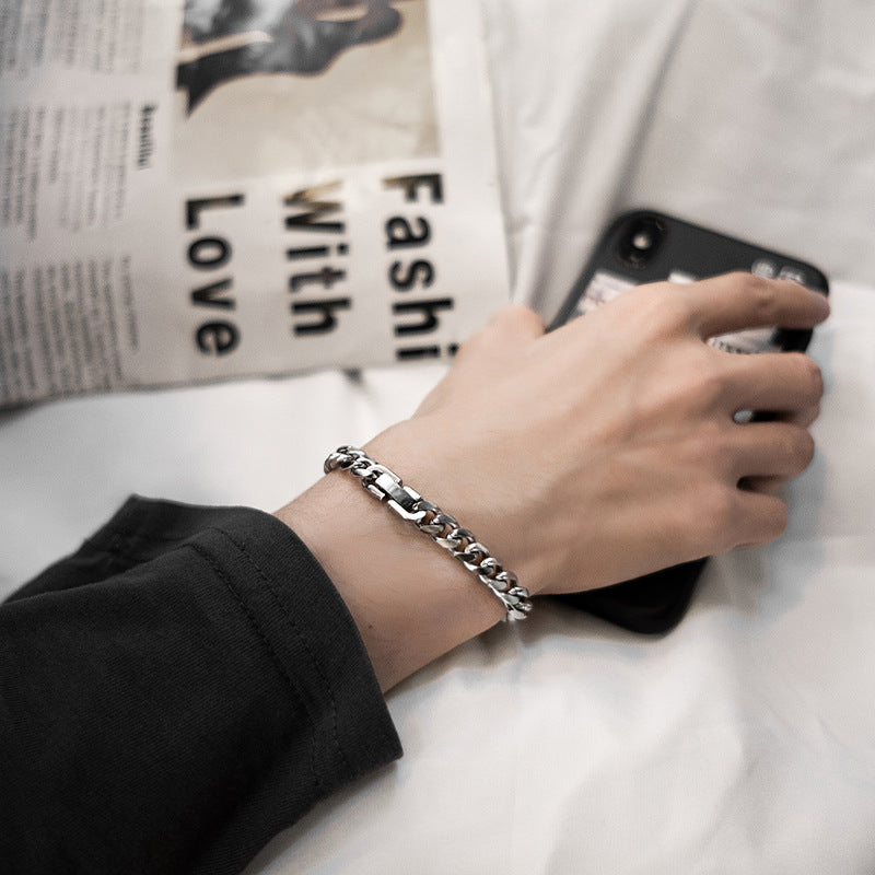 Wholesale Titanium Steel Cuban Men's Bracelet ACC-BT-Meihun002