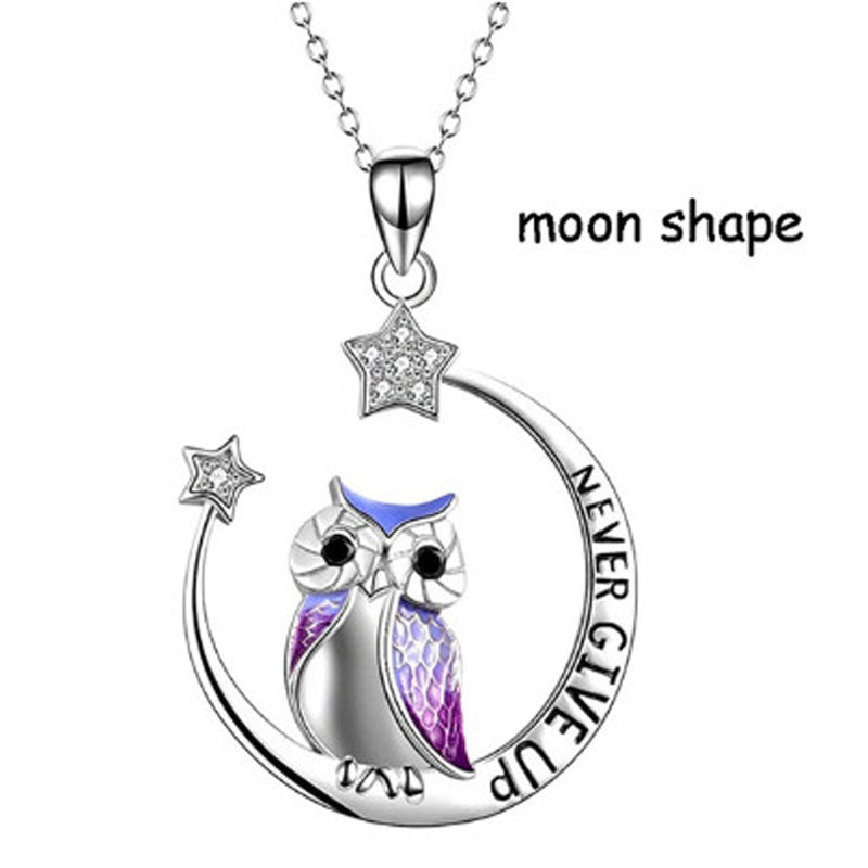 Wholesale Alloy Diamond Owl Necklace