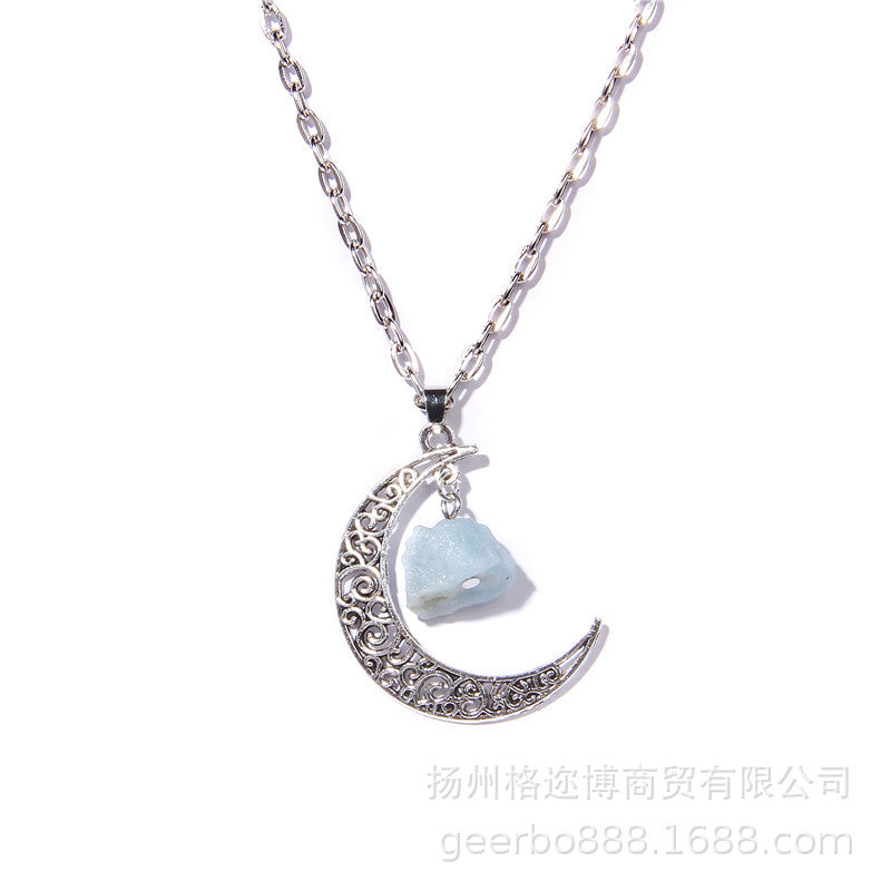 Wholesal women's alloy moon pendant fashion necklace
