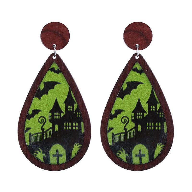 Wholesale  Horror  Acrylic Double-sided Halloween Earrings