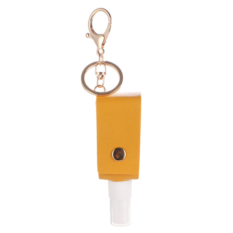 Wholesale  PU Leather Multicolor 30 ml Spray Hand Sanitizer Bottled Leather Case Keychains