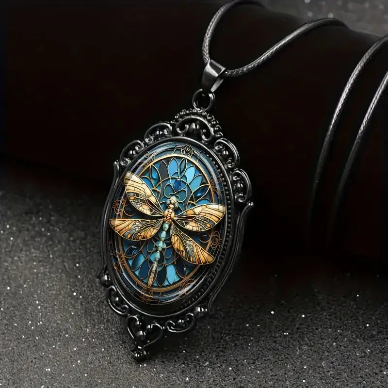 Wholesale Alloy Dragonfly Pendant Necklace Cross Chain Electroplated Men' s Jewelry
