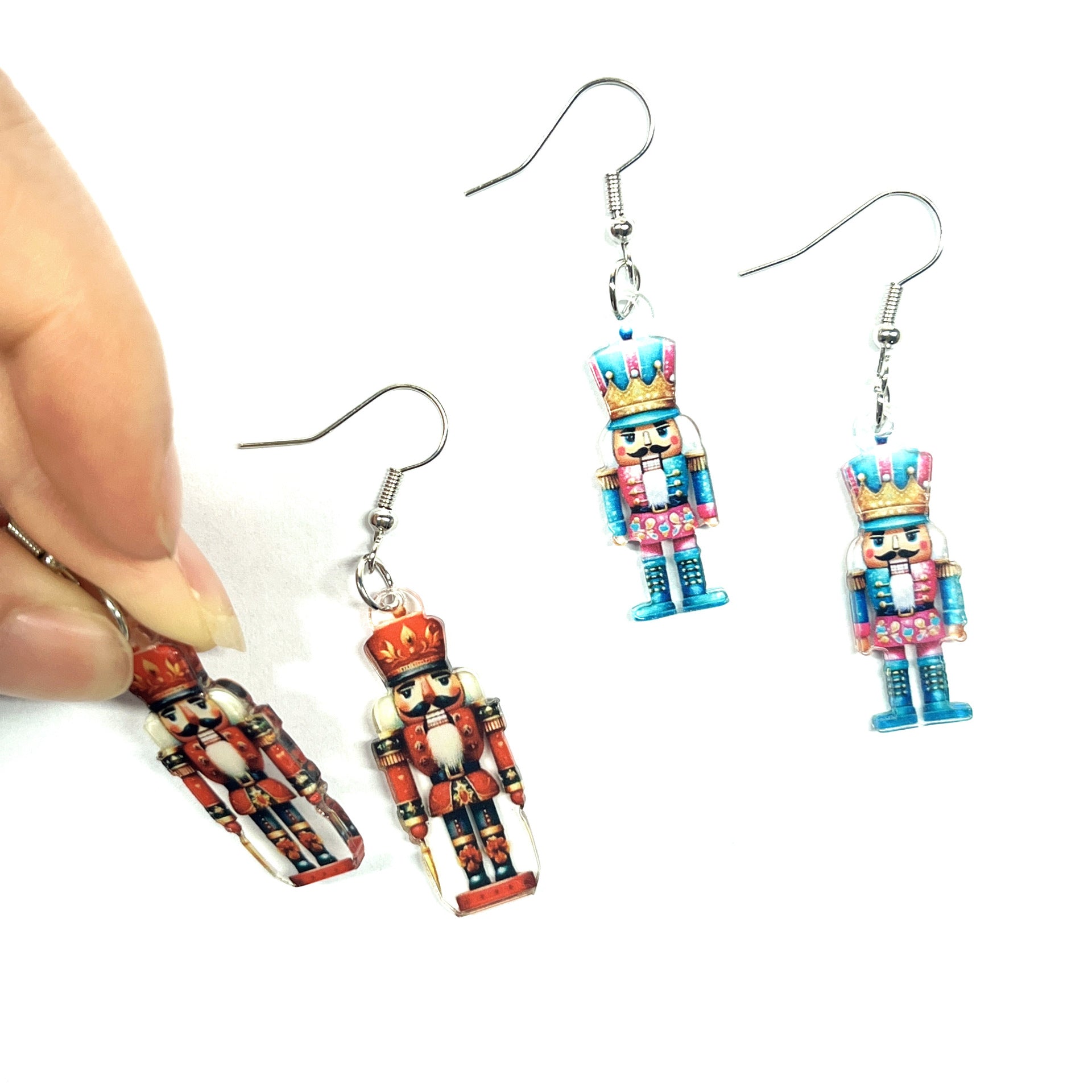 Wholesale Acrylic earrings small soldier flat 2D earrings
