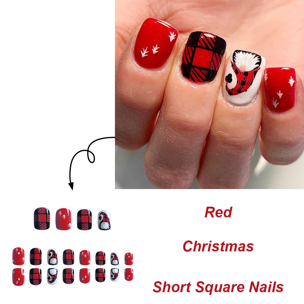 Wholesale 24 Pieces/box Christmas Press-on Nails Kits Nail Stickers ACC-NS-FengLi001