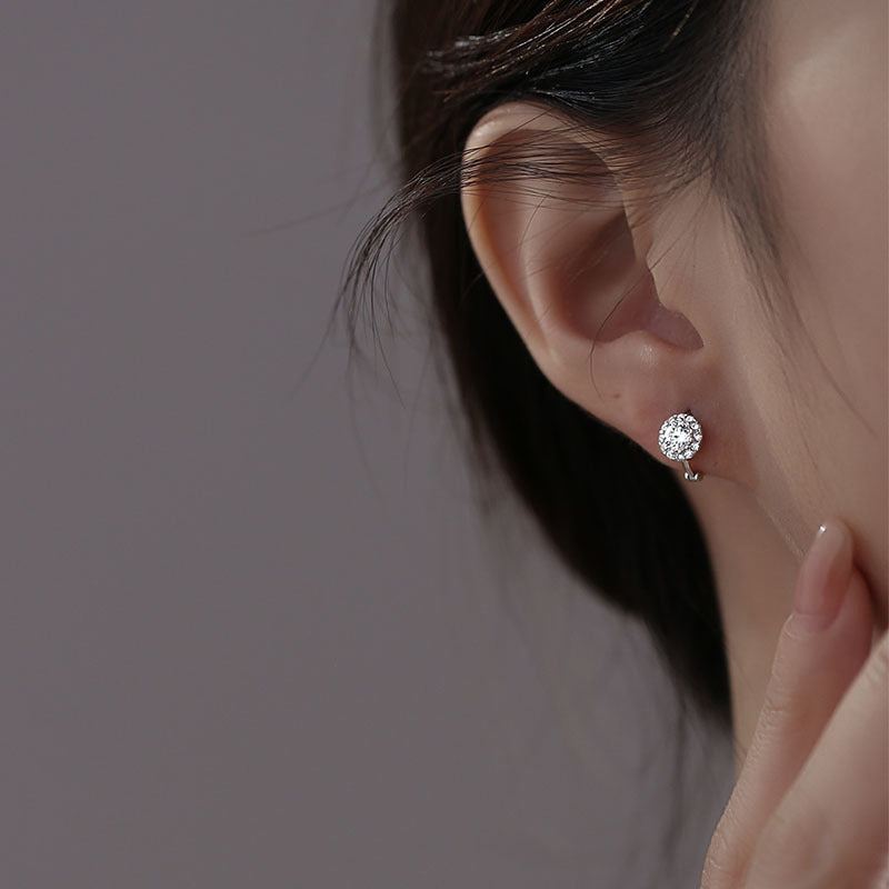 Wholesale 925 Silver Zircon Ear Button Earrings