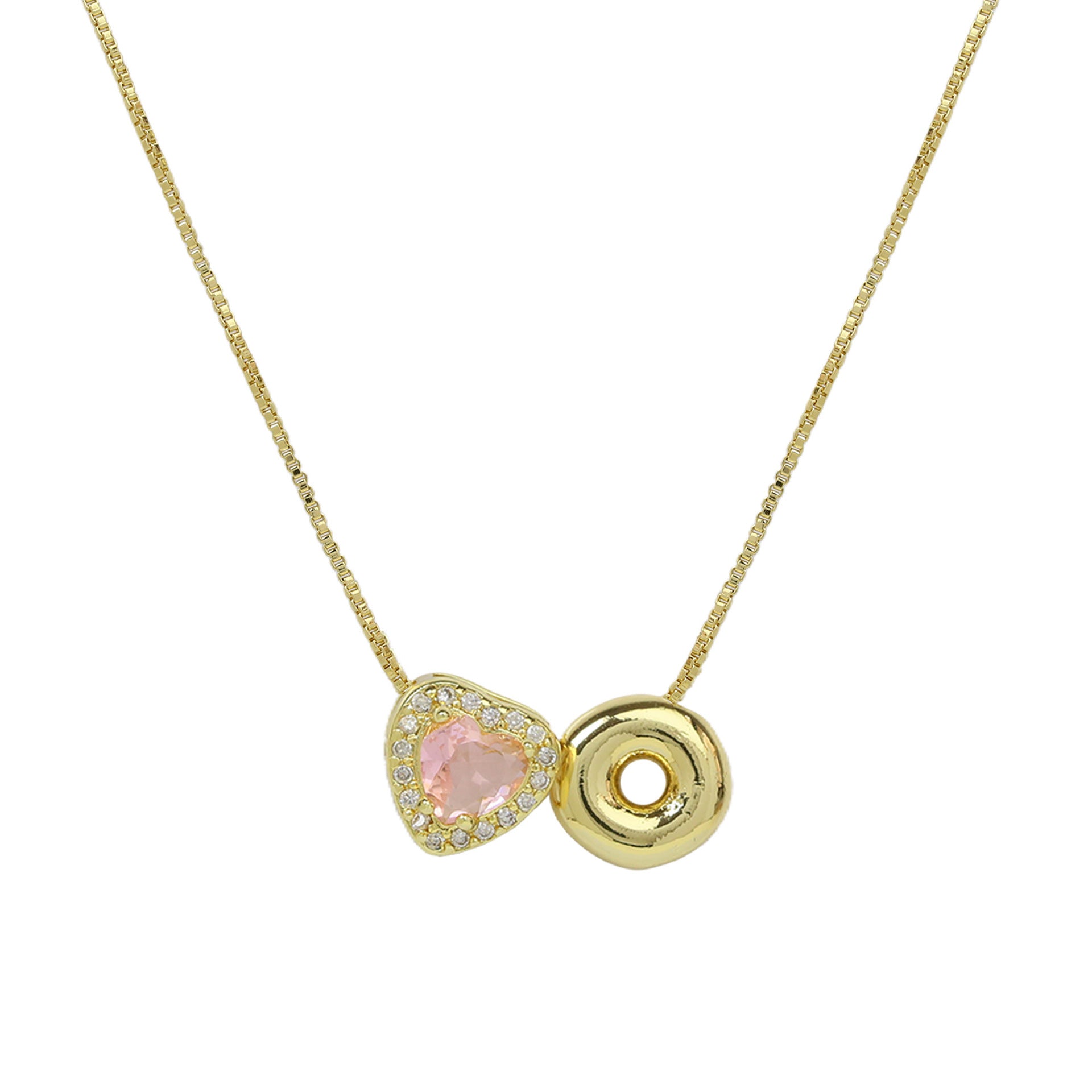 Wholesale Cute bubble 26 English letters love heart clavicle necklace