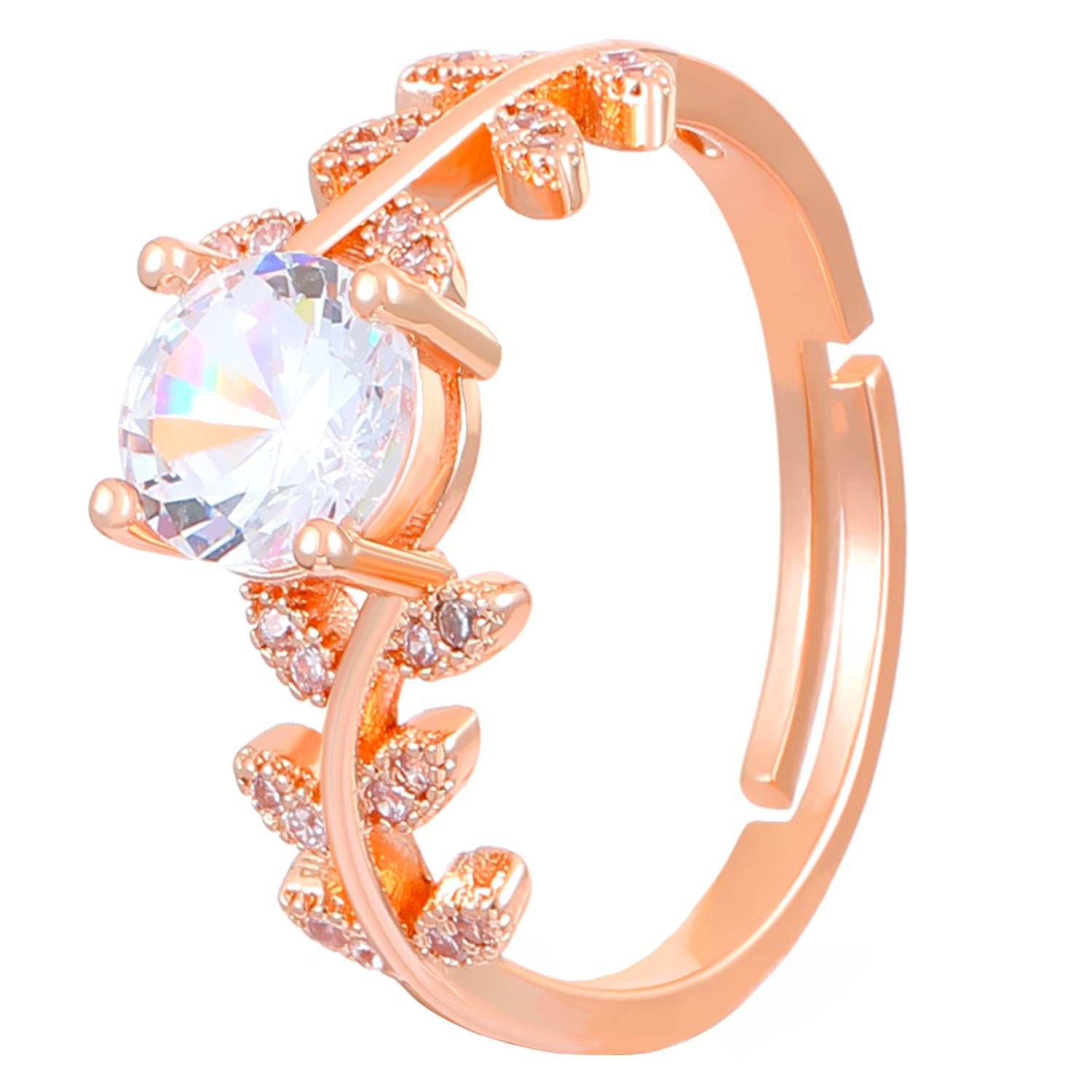 Wholesale Copper Moissanite Laurel Rings ACC-RS-MY008