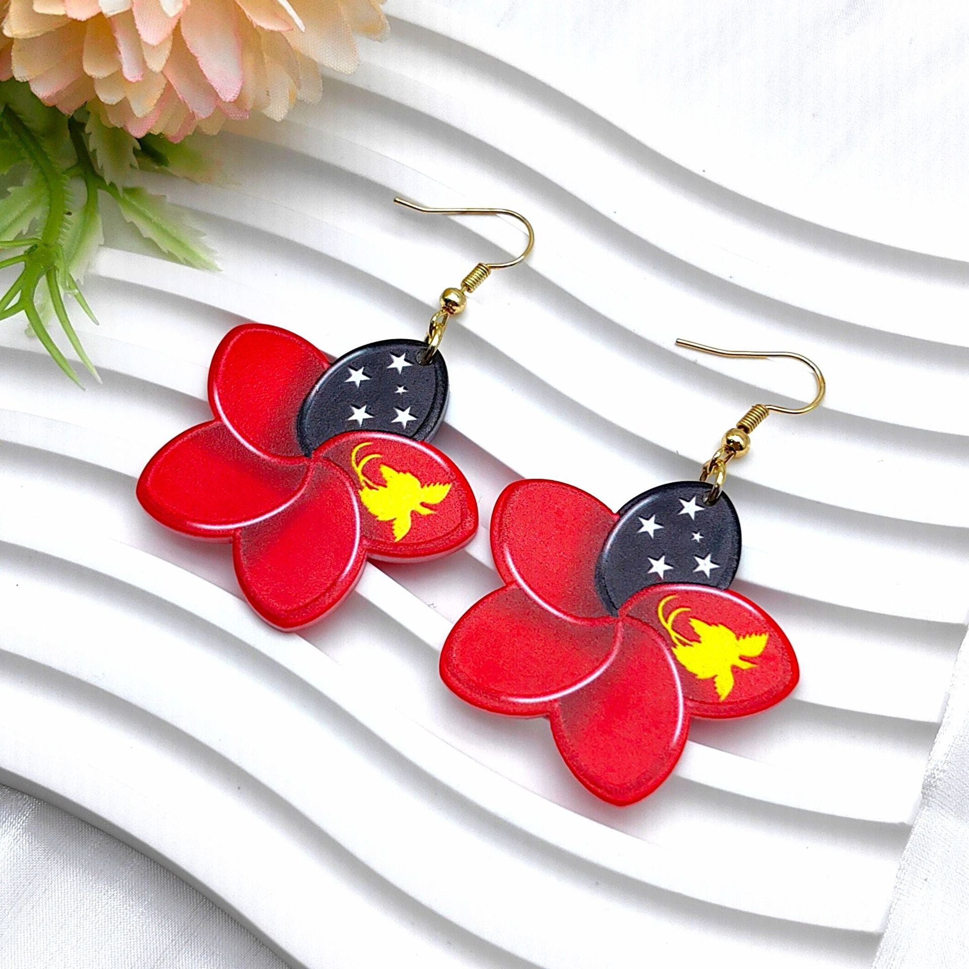 Wholesale National Flag Color Acrylic Independence Day Earrings ACC-ES-Xizhao018