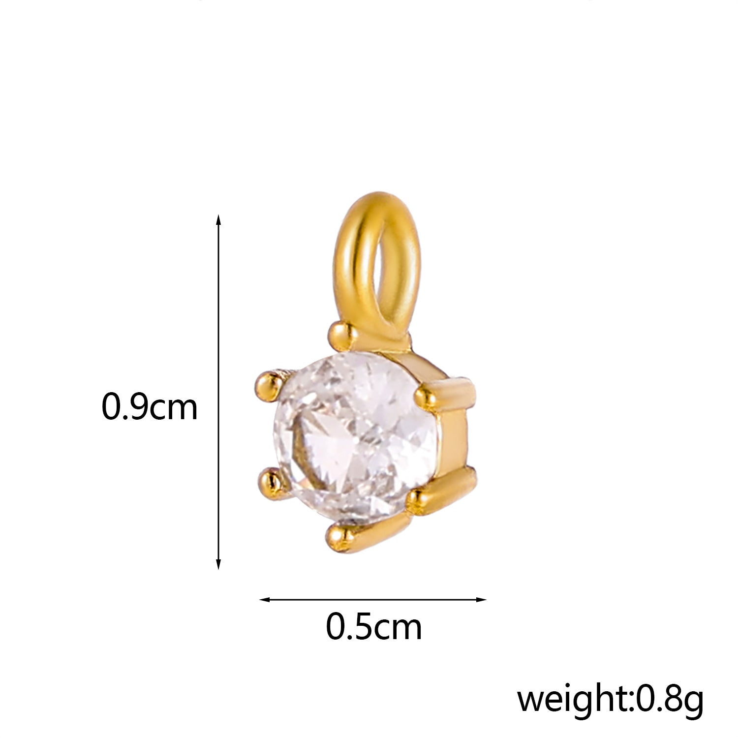 Wholesale DIY jewelry accessories stainless steel zircon claw support round water drop zircon pendant