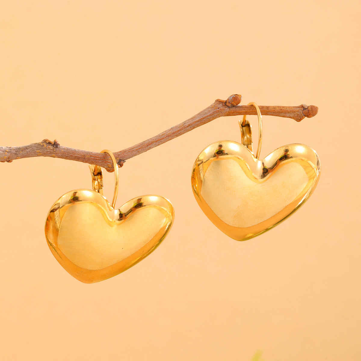 Wholesale  stainless steel 18k real gold plating love earrings