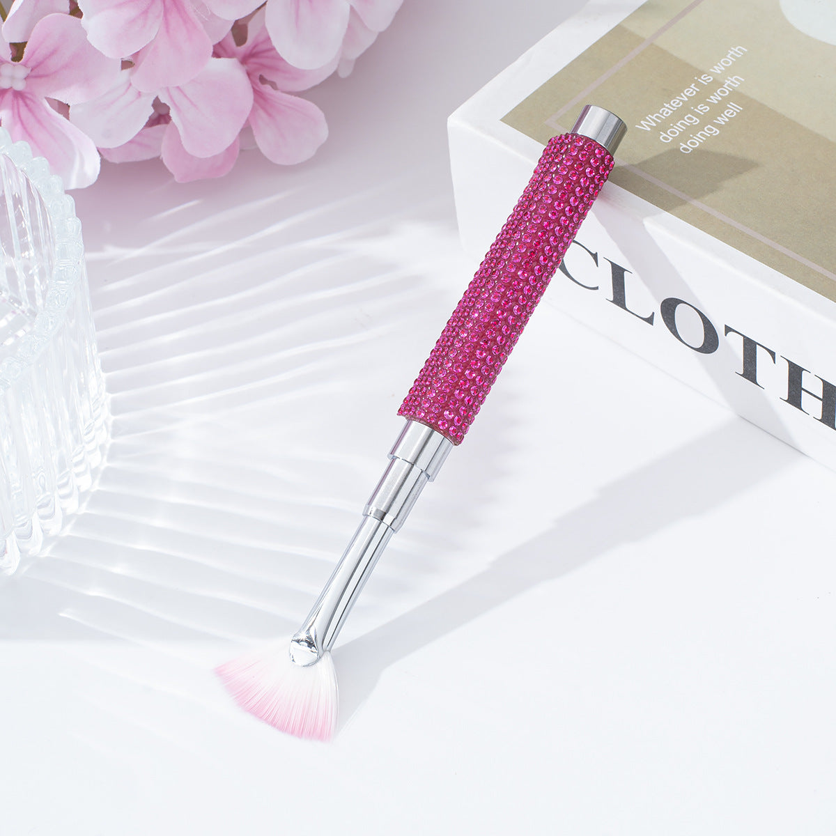 Wholesale model of diamond nail art pen with fan-shaped brush