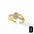 Wholesale two-color heart-shaped open copper plated 18k gold ring
