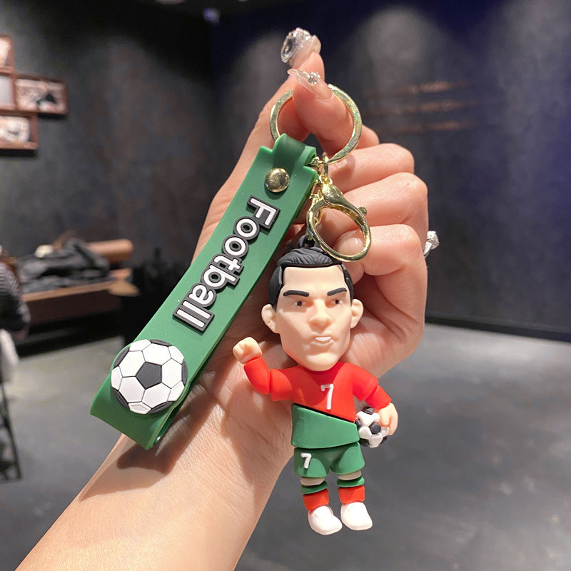 Wholesale World Cup Stars PVC Keychain Figurine Car Key Accessory for Football Fans