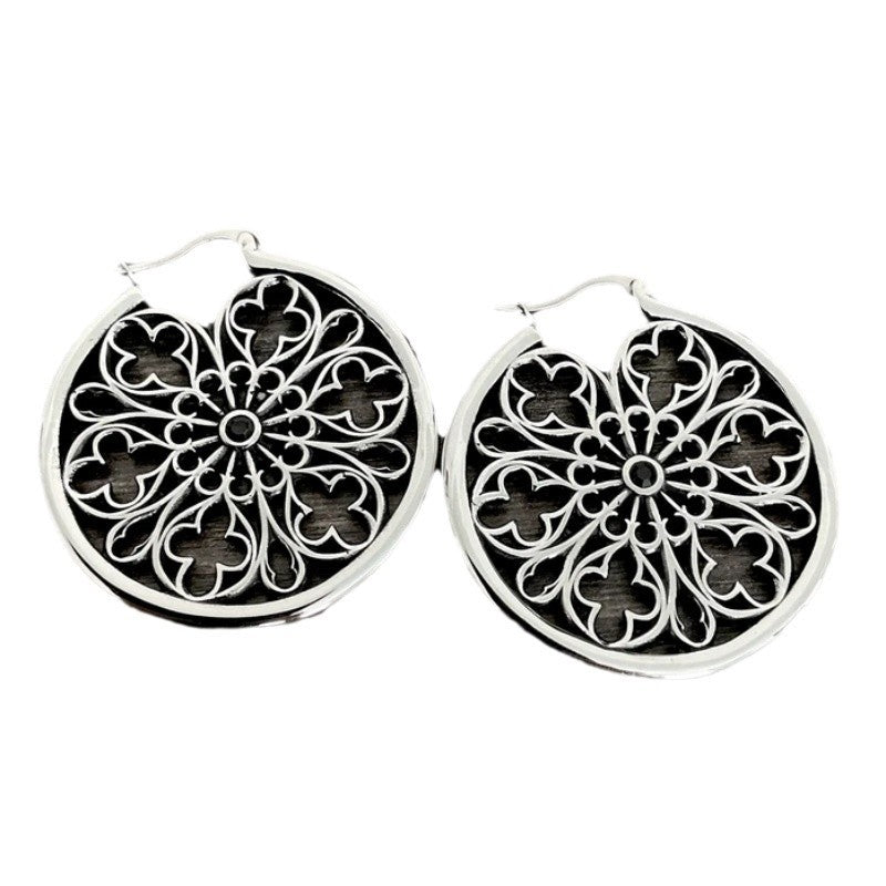 Wholesale 10pcs Retro personality hollow pattern pendant earrings