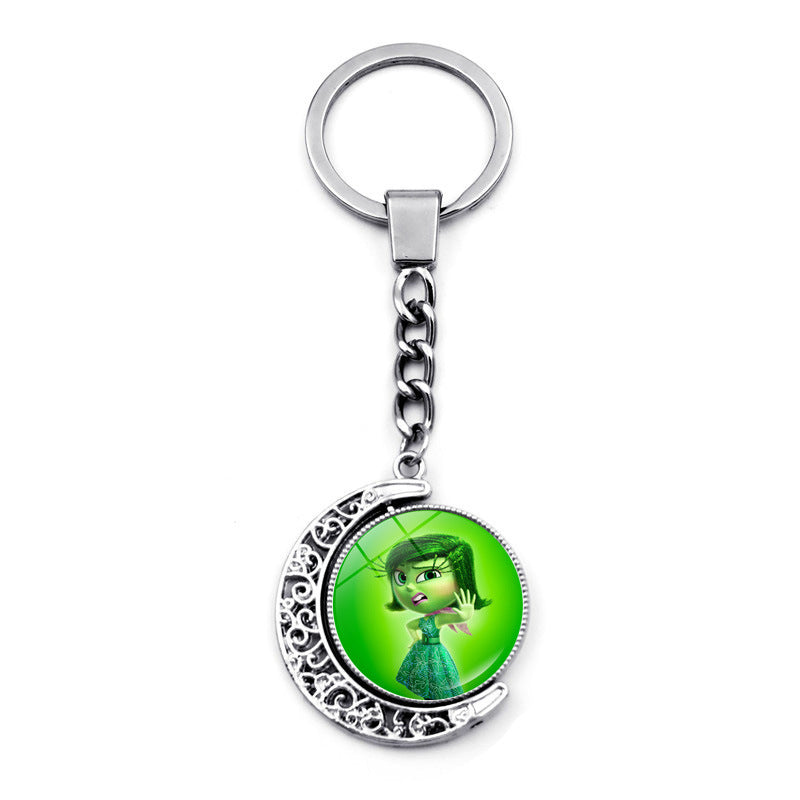 Wholesale Cartoon Double-sided Rotating Zinc Alloy Glass Keychains ACCVIP-KC-JiaYun002