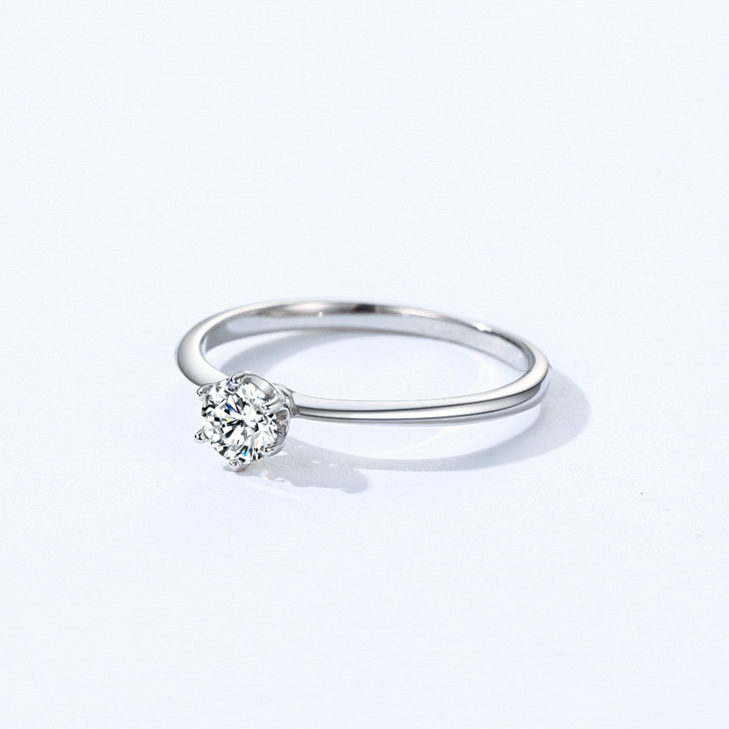 Wholesale  S925 Sterling Silver Six-claw Single Diamond Ring